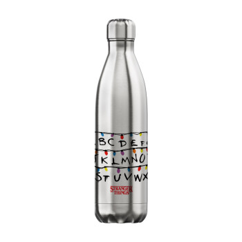 Stranger Things ABC, Inox (Stainless steel) hot metal mug, double wall, 750ml