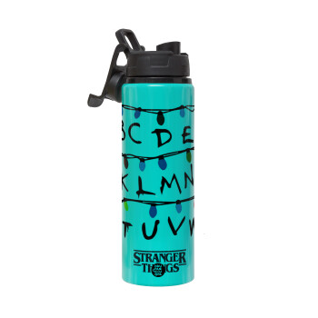 Stranger Things ABC, Metallic water bottle with safety lid, 850ml aluminum