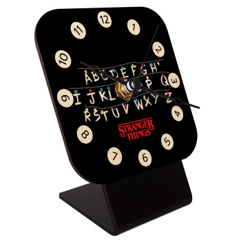 Stranger Things ABC, Quartz Table clock in natural wood (10cm)