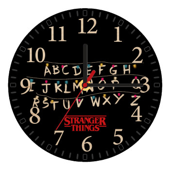 Stranger Things ABC, Ρολόι τοίχου ξύλινο plywood (20cm)