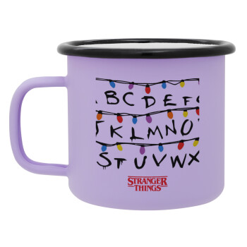 Stranger Things ABC, Κούπα Μεταλλική εμαγιέ ΜΑΤ Light Pastel Purple 360ml