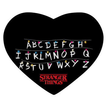 Stranger Things ABC, Mousepad καρδιά 23x20cm