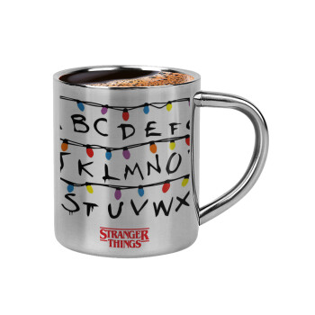 Stranger Things ABC, Double-wall metal cup for espresso (220ml)