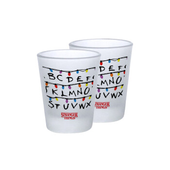 Stranger Things ABC, Σφηνοπότηρα γυάλινα 45ml του πάγου (2 τεμάχια)