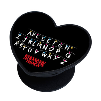 Stranger Things ABC, Phone Holders Stand  καρδιά Μαύρο Βάση Στήριξης Κινητού στο Χέρι