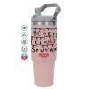 Pink color, 890ml (30oz) stainless Steel Tumbler with Handle