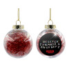 Transparent Christmas tree ball ornament with red filling 8cm