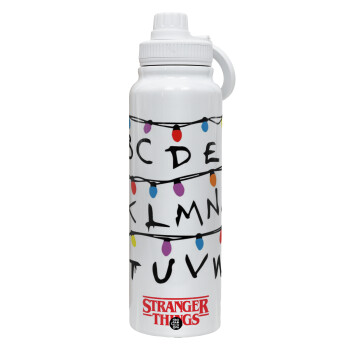 Stranger Things ABC, Θερμός 1L Ανοξείδωτο με Βάση Κινητού & Διπλά Τοιχώματα