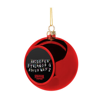 Stranger Things ABC, Χριστουγεννιάτικη μπάλα δένδρου Κόκκινη 8cm