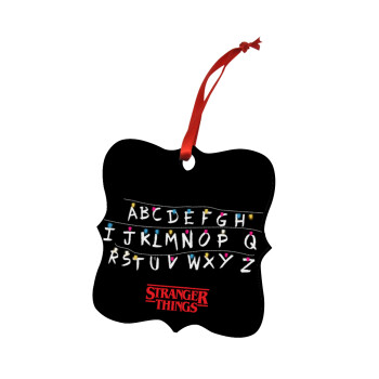 Stranger Things ABC, Χριστουγεννιάτικο στολίδι polygon ξύλινο 7.5cm