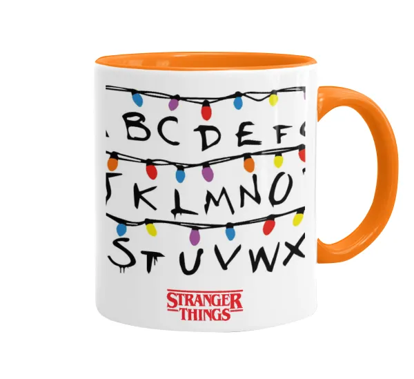Stranger Things ABC — Κούπα χρωματιστή πορτοκαλί, κεραμική, 330ml