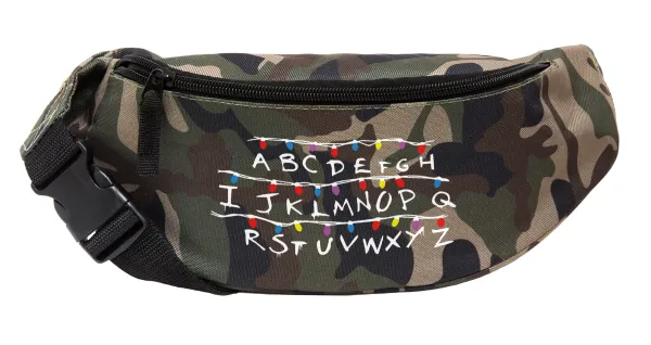 Stranger Things ABC — Unisex waist bag (banana) in Jungle camouflage color with 2 pockets