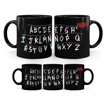Stranger Things ABC, Mug black, ceramic, 330ml