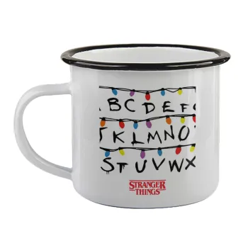 Stranger Things ABC, Κούπα εμαγιέ με μαύρο χείλος 360ml