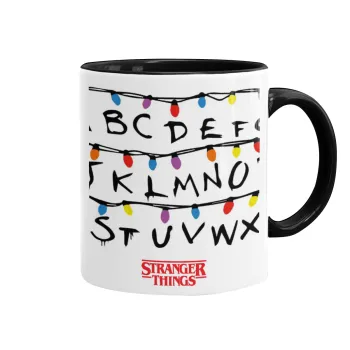 Stranger Things ABC, Mug colored black, ceramic, 330ml