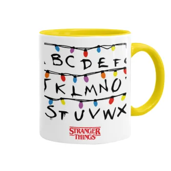 Stranger Things ABC, Mug colored yellow, ceramic, 330ml