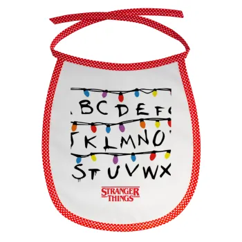 Stranger Things ABC, Σαλιάρα μωρού αλέκιαστη με κορδόνι Κόκκινη