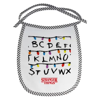 Stranger Things ABC, Σαλιάρα μωρού αλέκιαστη με κορδόνι Μαύρη