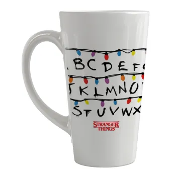 Stranger Things ABC, Κούπα κωνική Latte Μεγάλη, κεραμική, 450ml