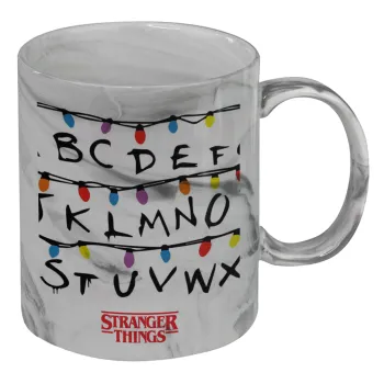 Stranger Things ABC, Mug ceramic marble style, 330ml