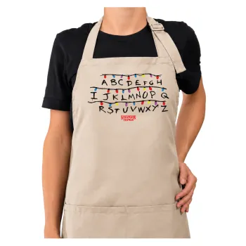 Stranger Things ABC, Ποδιά μακριά Σεφ ολόσωμη με τσέπες SAND (ΕΝΗΛΙΚΩΝ)