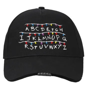 Stranger Things ABC, Work & Activity LED Light Cap – Perfect for Night & Low Light Conditions (100% COTTON, ADULT, UNISEX)