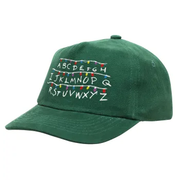 Stranger Things ABC, Children's Baseball Cap, 100% Cotton Drill, GREEN (COTTON, CHILDREN'S, ONE SIZE)