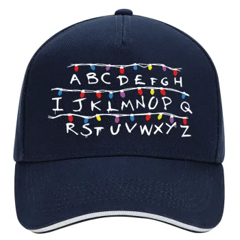 Stranger Things ABC, DRILL Adult Ultimate Hat BLUE/WHITE, (100% COTTON, ADULT, UNISEX, ONE SIZE)
