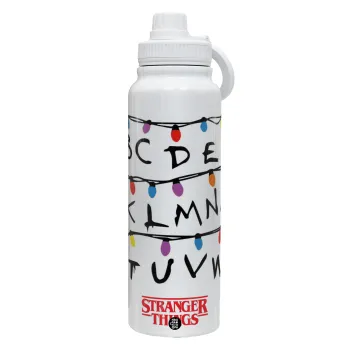Stranger Things ABC, Θερμός 1L Ανοξείδωτο με Βάση Κινητού & Διπλά Τοιχώματα