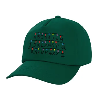 Stranger Things ABC, Twill Καπέλο παιδικό Bottle Green (100% ΒΑΜΒΑΚΕΡΟ, ΠΑΙΔΙΚΟ, UNISEX)