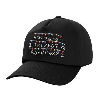 Stranger Things ABC, Καπέλο παιδικό Baseball, 100% Βαμβακερό,  Μαύρο