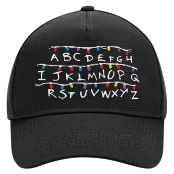 Stranger Things ABC, Καπέλο Ενηλίκων Ultimate ΜΑΥΡΟ, (100% ΒΑΜΒΑΚΕΡΟ DRILL, ΕΝΗΛΙΚΩΝ, UNISEX, ONE SIZE)