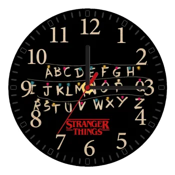 Stranger Things ABC, Ρολόι τοίχου ξύλινο plywood (20cm)