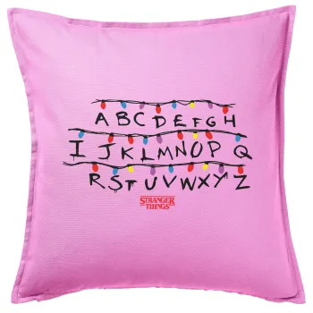 Stranger Things ABC, Sofa cushion Pink 50x50cm includes filling