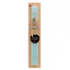Easter Set, wooden keychain & aromatic flat Easter candle (30cm) (TURQUOISE)
