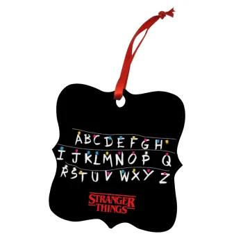 Stranger Things ABC, Στολίδι Χριστουγεννιάτικο στολίδι polygon ξύλινο 7.5cm