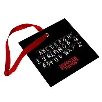 Stranger Things ABC, Christmas ornament, glass square ornament 9x9cm