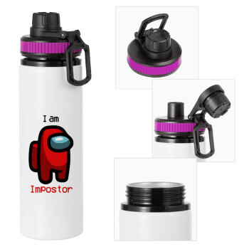 Among US i am impostor, Metallic water bottle with safety lid, 850ml aluminum