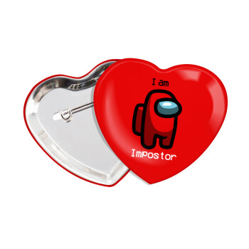Among US i am impostor, Κονκάρδα παραμάνα καρδιά (57x52mm)