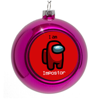 Among US i am impostor, Purple Christmas tree ornament bauble 8cm