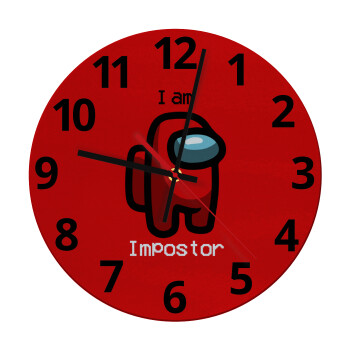 Among US i am impostor, Ρολόι τοίχου γυάλινο (30cm)