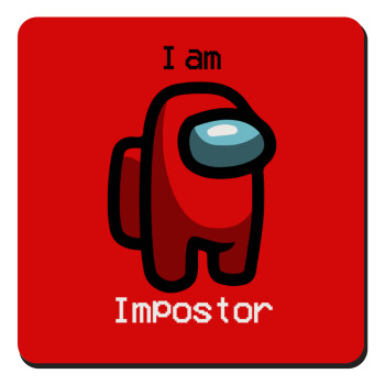 Among US i am impostor, Τετράγωνο μαγνητάκι ξύλινο 9x9cm