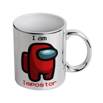 Among US i am impostor, Mug ceramic, silver mirror, 330ml