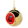 Golden Christmas tree ball ornament 8cm