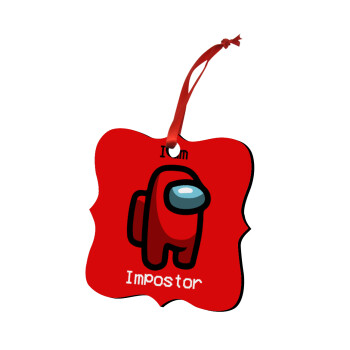 Among US i am impostor, Christmas ornament polygon wooden 7.5cm