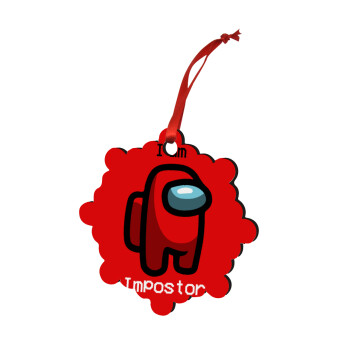 Among US i am impostor, Christmas ornament snowflake wooden 7.5cm