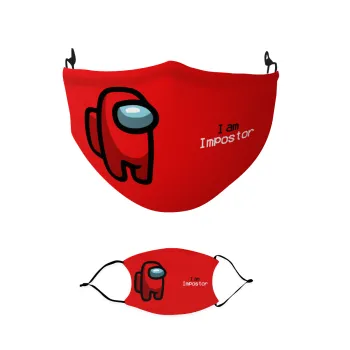 Among US i am impostor, Μάσκα υφασμάτινη παιδική πολλαπλών στρώσεων με υποδοχή φίλτρου