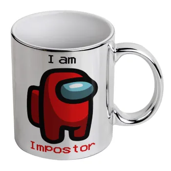 Among US i am impostor, Κούπα κεραμική, ασημένια καθρέπτης, 330ml