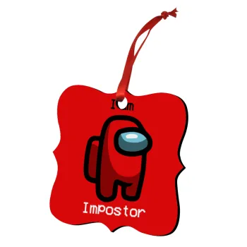 Among US i am impostor, Christmas ornament polygon wooden 7.5cm