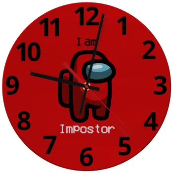 Among US i am impostor, Ρολόι τοίχου γυάλινο (30cm)